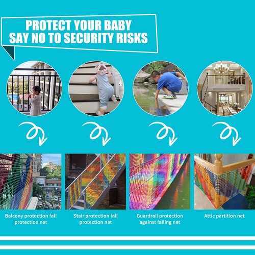 Climbing Cargo Net for Kids Outdoor Balcony Safety Net Rope Netting Playgroun... - Picture 5 of 7
