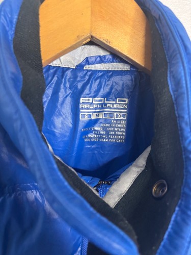 Polo Ralph Lauren Puffer Quilted Jacket Full Zip Boys Size Medium Blue 6114 - Picture 4 of 6
