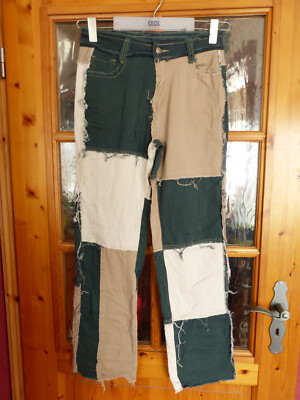 Angesagte Hippie Patchwork Stretch Jeans aus USA, Gr. M