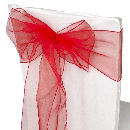 25x Sheer Organza Fabric Sashes Bow Wedding Party Decor Chair Sash Quality Bows - Picture 72 of 200