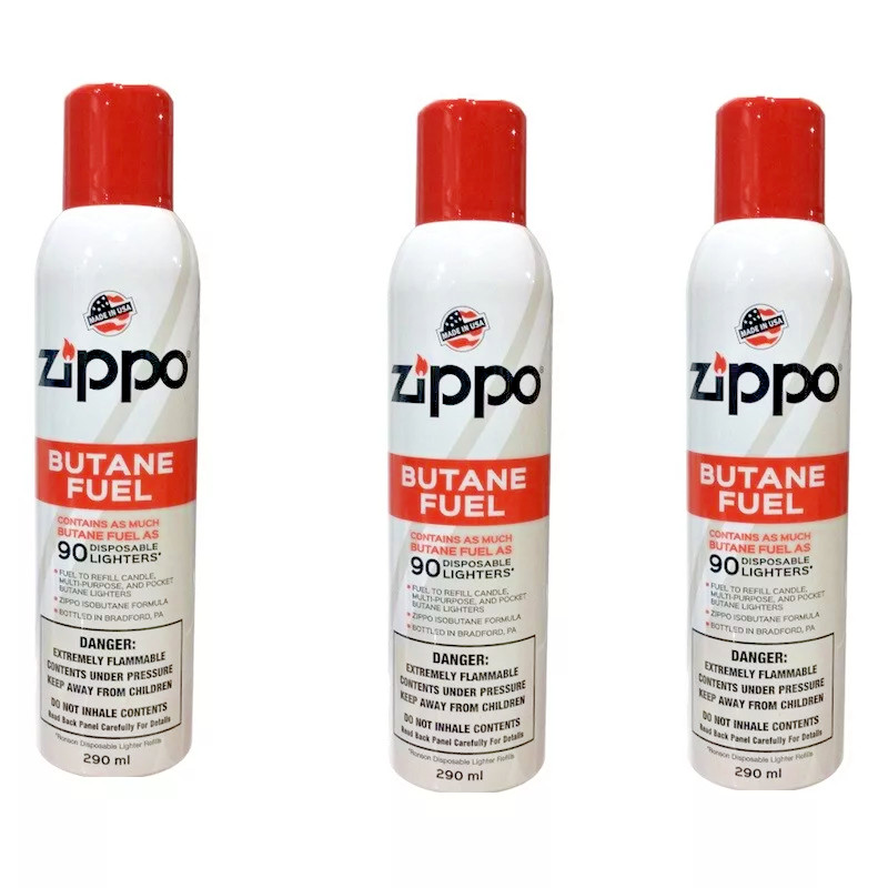 Zippo Lighter Butane Fuel x3 Cans 5.73oz. (162g) **Free Shipping**