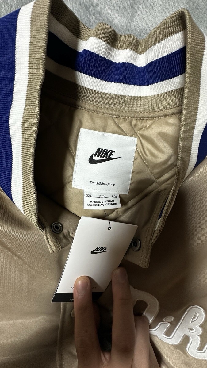ジャケット・アウター NIKE Dugout Satin Jacket FQ7970-247 Nike Dugout Loose Satin Jacket Asia Sizing 'Khaki Sail