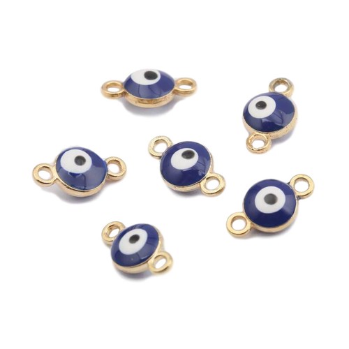 20X Gold Enamel Turkey Eye Beads Charms Connectors Diy for Bracelet Necklace - Picture 20 of 21