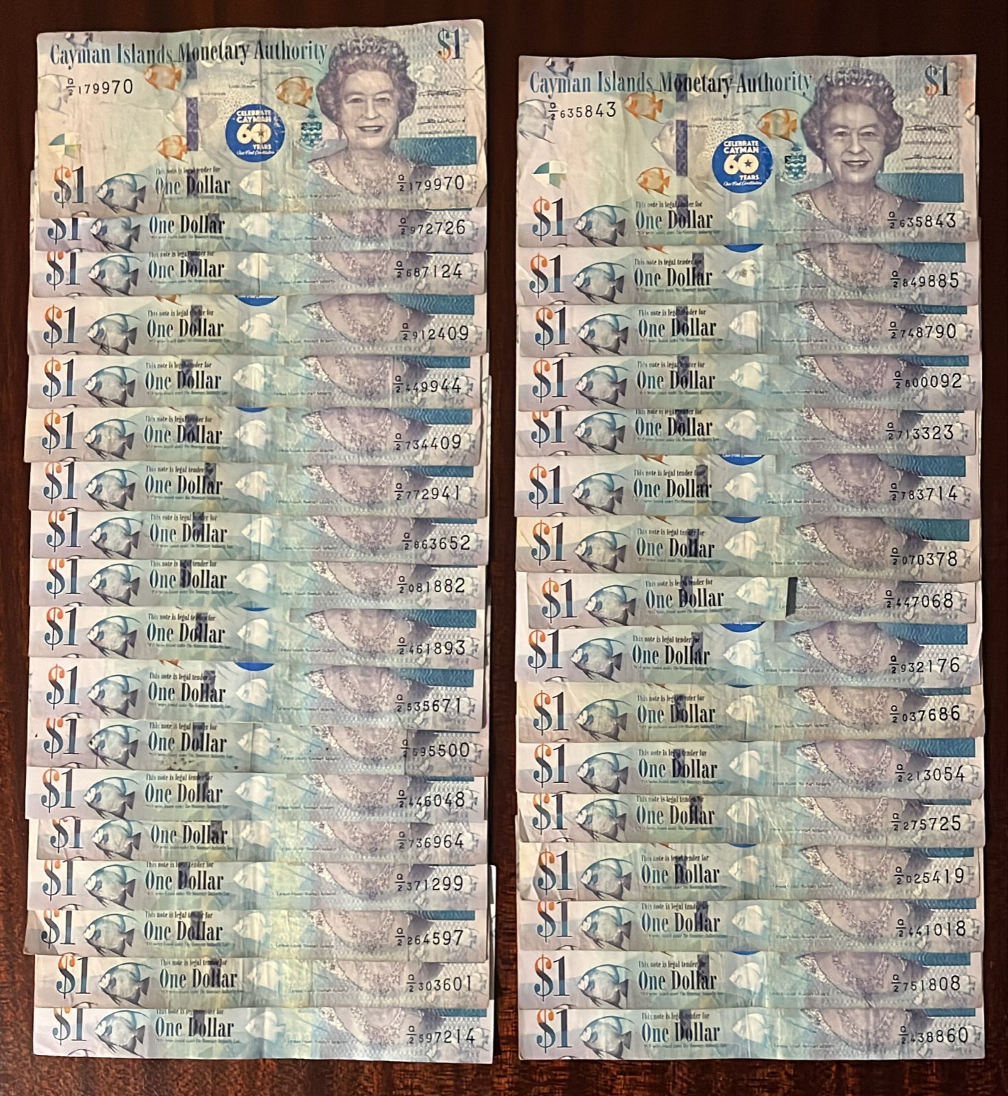 Cayman Islands Ref C233 1 Dollar Banknotes 60 Yrs Celebration note