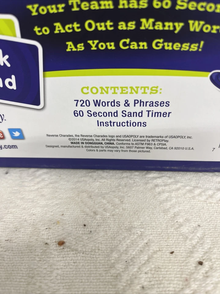 The Original Reverse Charades Game USAopoly 2014 Hilarious Twist New P - Image 3 of 3