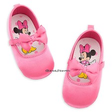 Minnie Mouse Solid Pink with Bow COSTUME BABY SHOES 6-12 12-18 Disney Store NEW