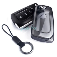 For Toyota Flip Key Fob Cover Keychain Soft Thin Protective Case 2 3 4 Buttons