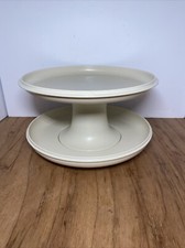 Vintage Tupperware 3 Pc Serve It All Pedestal Pie Cake Stand 1531 1532 1533