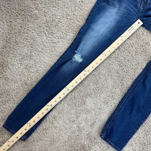 Hollister Jeans Women's 3 Ripped Skinny Distressed Dark Wash Blue Denim Pants - Picture 8 of 13