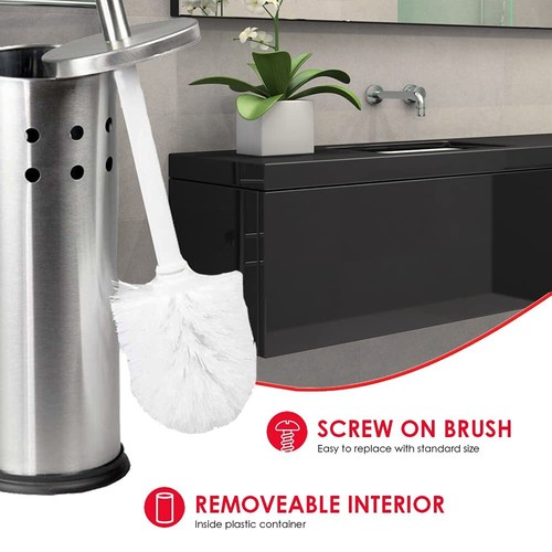 Vented Toilet Brush Set, By | Stainless Steel Toilet Bowl Brush And Holder | ... - Picture 4 of 7