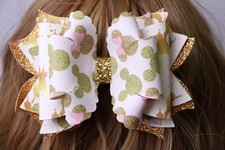 Gold Minnie Hairbow BOUTIQUE HANDMADE STACKED