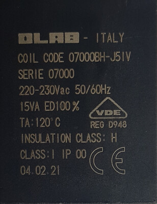Elettrovalvola OLAB 7000 Per Macchine Da Caffè - 220-230V/50Hz, 15 VA, Connessione 1/4", 2 Vie, Compatibile Con Astoria, Nuova, Wega
