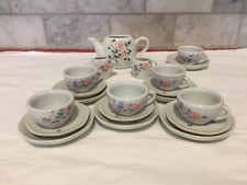HONGHUA CRAFT Porcelain MINIATURE 20 piece Doll Tea set Vintage Mid Century