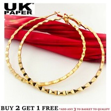 NEW EXTRA LARGE SILVER GOLD HOOP EARRINGS LADIES SET WOMEN BIG CREOLE STUD HOOPS