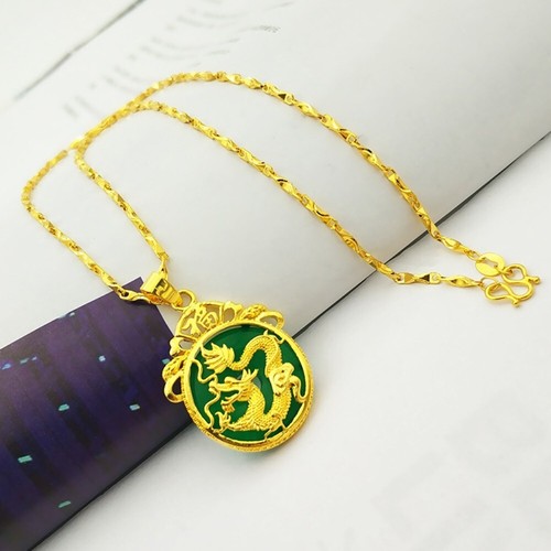 Jade Dragon Crystal Necklace Luxury Rosary Spiritual Healing Pendant Necklace - Picture 4 of 5