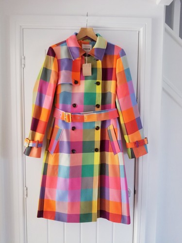 Boden Neon Double Breasted Belted Trench Coat UK Size 14 Regular (US 10) BNWT - Picture 4 of 15
