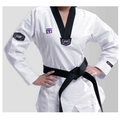 Mooto Korea Wtf Taekwondo 3fw Woman Uniforms Tkd Dobok Black Neck Tae Kwon Do Ebay