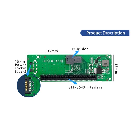 1-Port SFF-8643 auf PCIe X16-Steckplatzadapter M4F63801 - Afbeelding 9 van 9