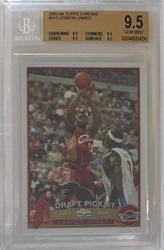 2003-04 Lebron James Topps Chrome RC... BGS 9.5 Gem Mint w/quad 9.5 subs