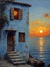 Paint by Numbers for Adults Beginner, Beach House Adult Paint by Number Kits on