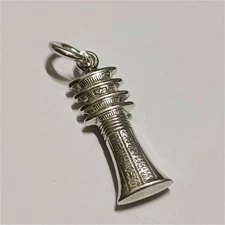 Sterling 925 Silver Egyptian Djed Pillar Pendant Ancient Handmade Jewelry