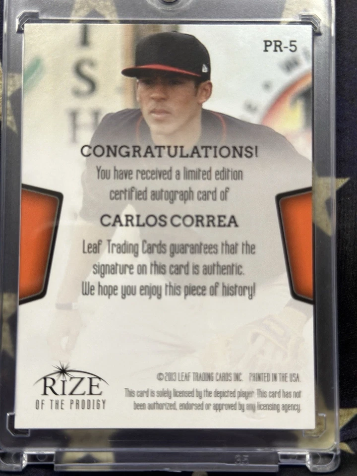Leaf Rize Rize of the Prodigy Carlos Correa 2013 sujetalibros automático 1/10 PR-5 🔥(RC) Foto 2 de 3