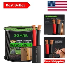 250ft Oxygen-Free Copper Speaker Wire - Outdoor & In-Wall Rated