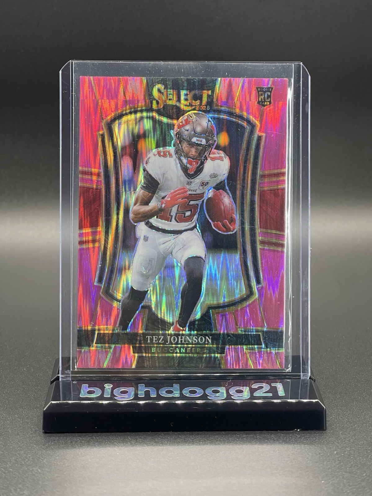 2025 Panini Select - Premier Level Tez Johnson #138 Pink Shock Prizm (RC)