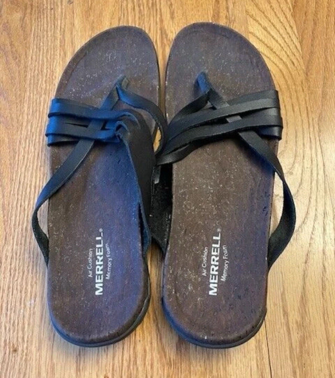 Sandali Merrell donna taglia 10 memory foam cinturino pelle nero