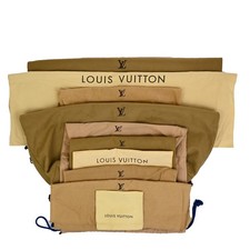 LOUIS VUITTON Logo 10 Set Dust Bags Drawstring Canvas Cotton Beige Brown 09DA301