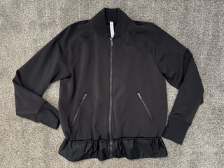 Cappotto giacca LULULEMON spazzato lungo nero nuovo senza etichette taglia L 12/14