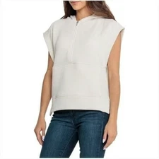 Smartwool Womens Almond Recycled Terry Short Sleeve Hoodie Sweatshirt Small