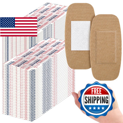 Sinmoe 200 Pcs Large Bandages Bulk Big Flexible Adhesive Wound Care Fabric Banda
