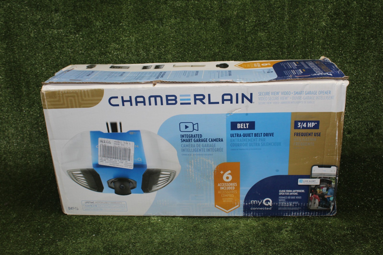 NEW! Chamberlain B4545 Intergrated Smart Garage Camera/Door Opener System 3/4 HP