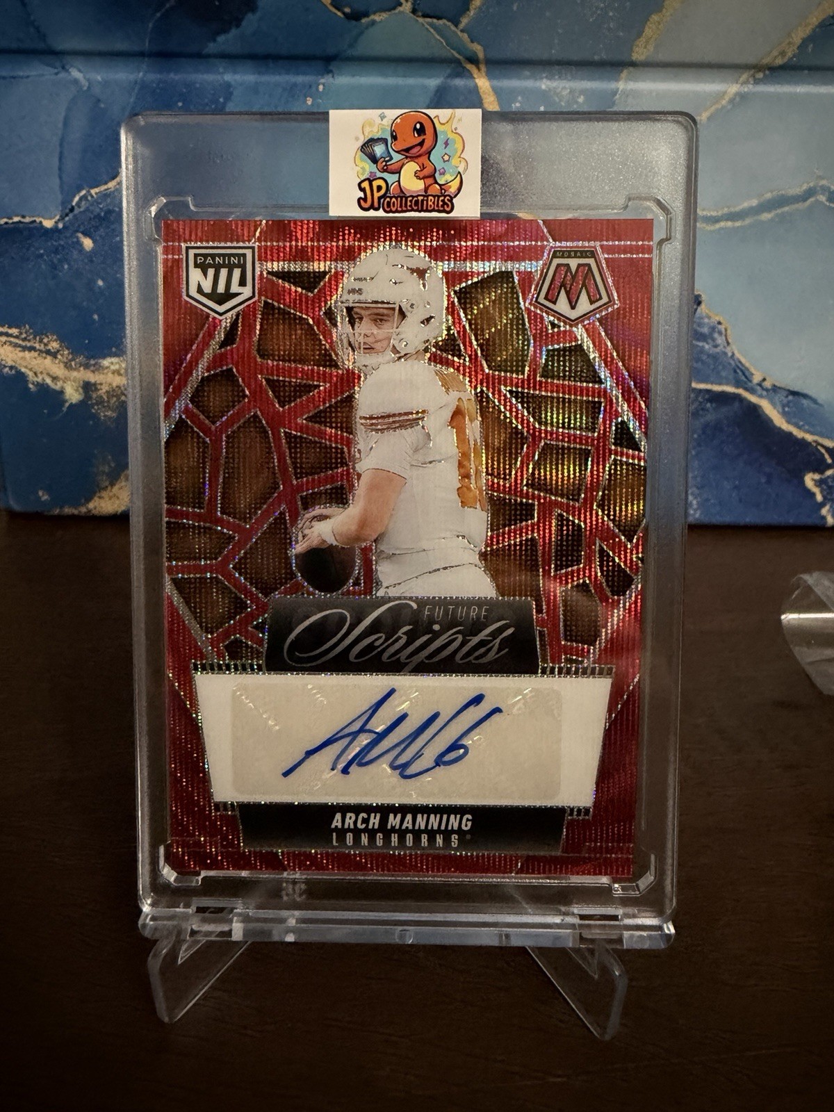 Arch Manning 2025 Panini Mosaic Future Scripts Autograph International Red Wave