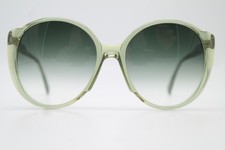Vintage Silhouette 77 Sunglasses Green Silver Oval Acetate Metal 53 mm