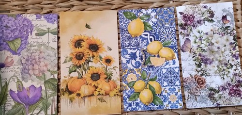 4 Individual Guest Napkins For Decoupage