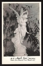 Angel's Love Statue Forest Lawn Memorial Park RPPC Postcard Glendale CA Andreini