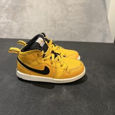 Nike Air Jordan 1 Mid Shoes Toddler 7C University Gold Black Kids 640735-700