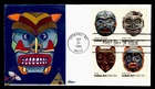 DR WHO 1980 FDC INDIAN ART MASK BLOCK HAM HAND PAINTED CACHET R67752
