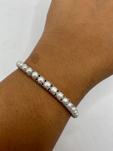 Vintage Pearl Bracelet in 925 Sterling Silver
