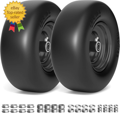 13X6.50-6 Flat Free Lawn Mower Tire & Wheel, Replacement for Zero Turn Mowers, 1
