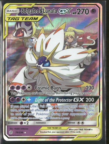 Pokemon Solgaleo & Lunala GX 75/236 Cosmic Eclipse NM TCG