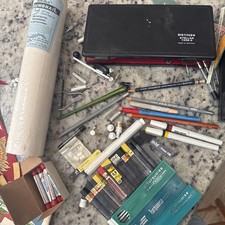 Lot of Vintage Drafting Supplies Lot of Vintage Leads Pencils Erasers Paper