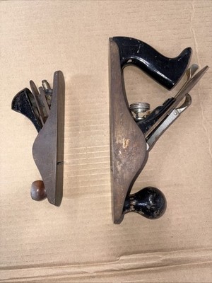 Vintage Wood Plane Stanley Handyman 2 Piece Set,Smooth Bottom 10  & 7  Unbranded