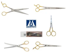 MILLERS FORGE GOLD Ice Tempered Stainless Steel SHEARS Scissor&Case Pet Grooming