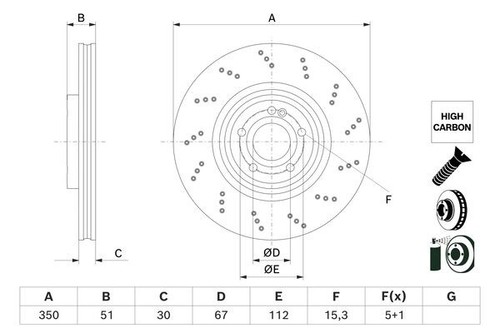 2x Brake Discs Pair Vented fits MERCEDES A180D 177, W177 1.5D Front 2018 on Set - Picture 2 of 2