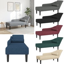 vidaXL Chaiselongue mit Kissen Dunkelgrau Stoff