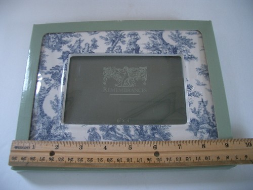 French Country Blue & White Ceramic Photo Frame Holds 6" x 4" Photo - Picture 4 of 5