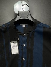 John Varvatos Collection Luxury Shirt - Linen - Band Collar Abstract Print - NWT